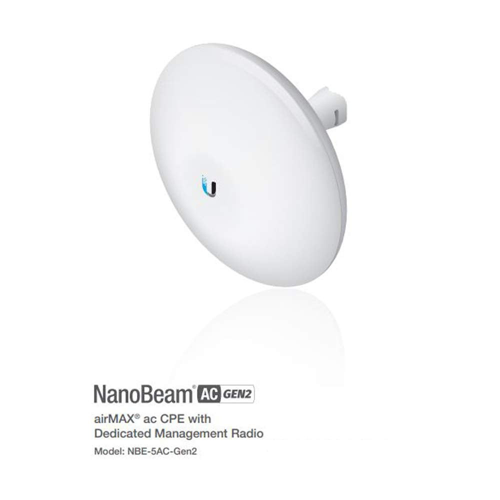 Nanobeam Ac Gen2 Nbe 5Ac Gen2 Us 5Ghz Airmax Cpe With Dedicated Management Radio Bridge (2 Pack)