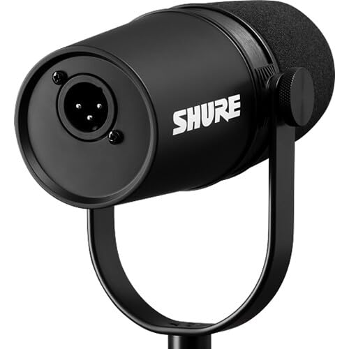 Shure Mv7X Xlr Podcast Microphone With Xlr Cable   Dynamic Mic For Podcasting & Vocal Recording, Voice Isolating Technology, All