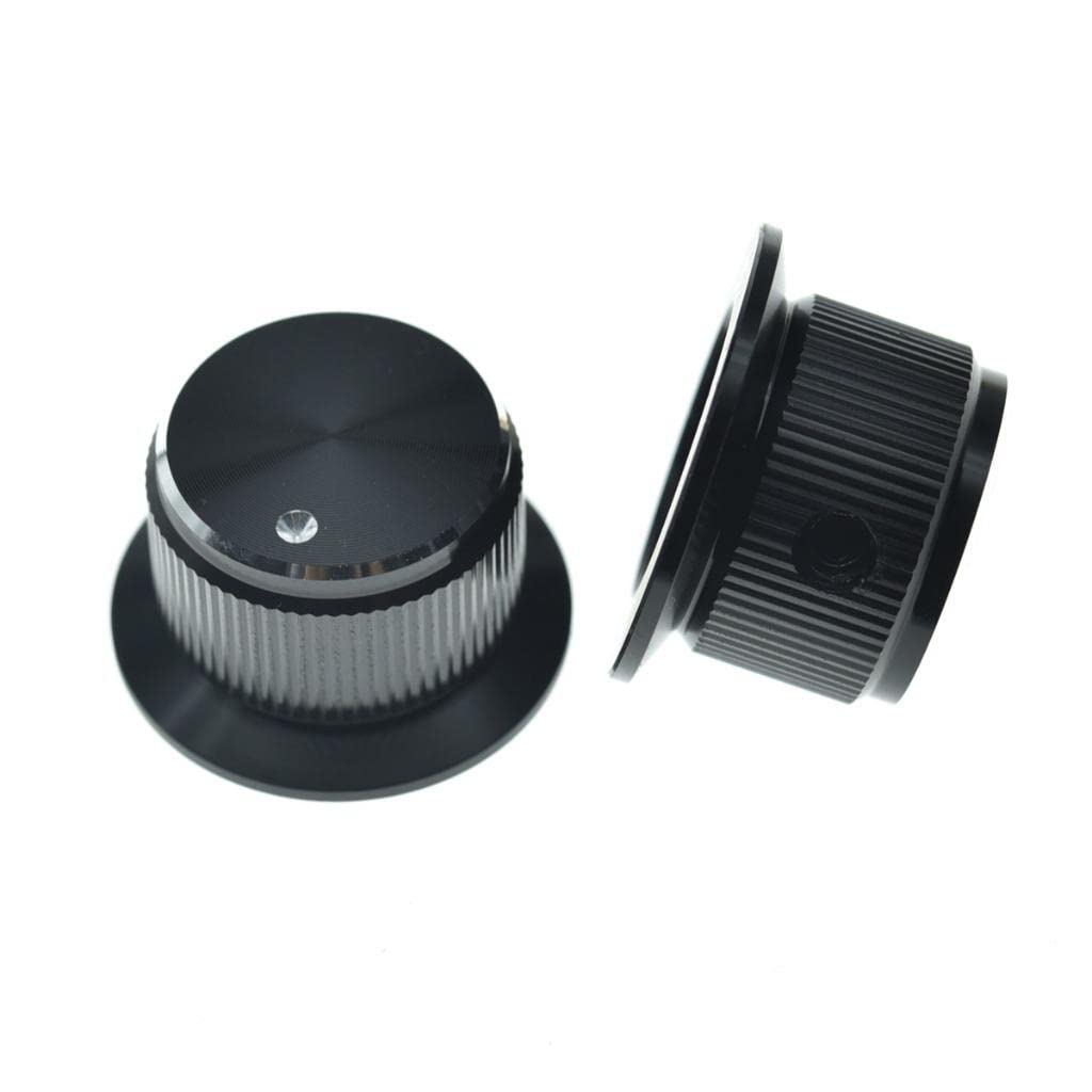 Kaish 3Pcs Aluminium Potentiometer Knobs 1/4 '' Universal Top Hat Knobs Bell Control Knob With Set Screw For Guitar/Bass/Amps/Pr