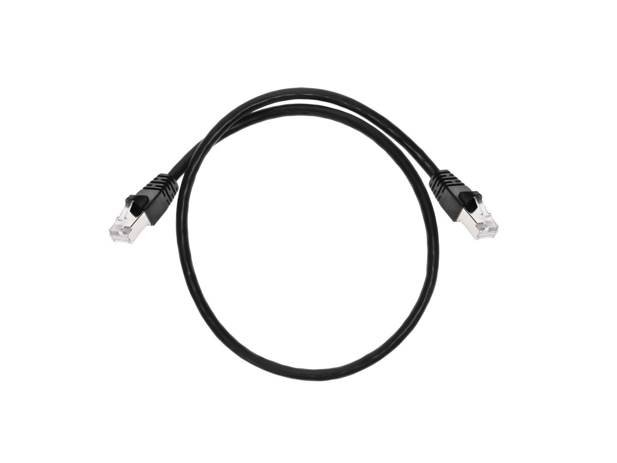 Monoprice Cat6A 2Ft Black Patch Cable Double Shielded (S/Ftp) 26Awg 10G Pure Bare Copper Snagless Rj45 Fullboot Series Ethernet