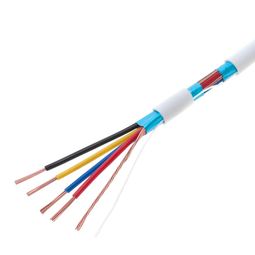 Cables Direct Online 500Ft Stranded 22/4 Alarm Cca Ftp Shielded Cable For Low Voltage Led, Burglar System, Fire Detector, Securi