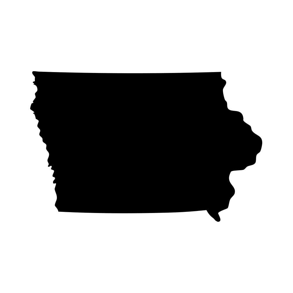 Iowa Hawkeye State Cyclone Pride Decal Sticker   Black 5'' Vinyl Decal For Cars, Laptops