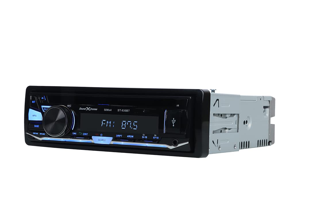 Soundxtreme St 930Bt Single Din Cd Car Stereo Bluetooth, Usb Sd & Aux Input Cd / Mp3 Car Audio Receiver Compatible With Mp3/Wma/