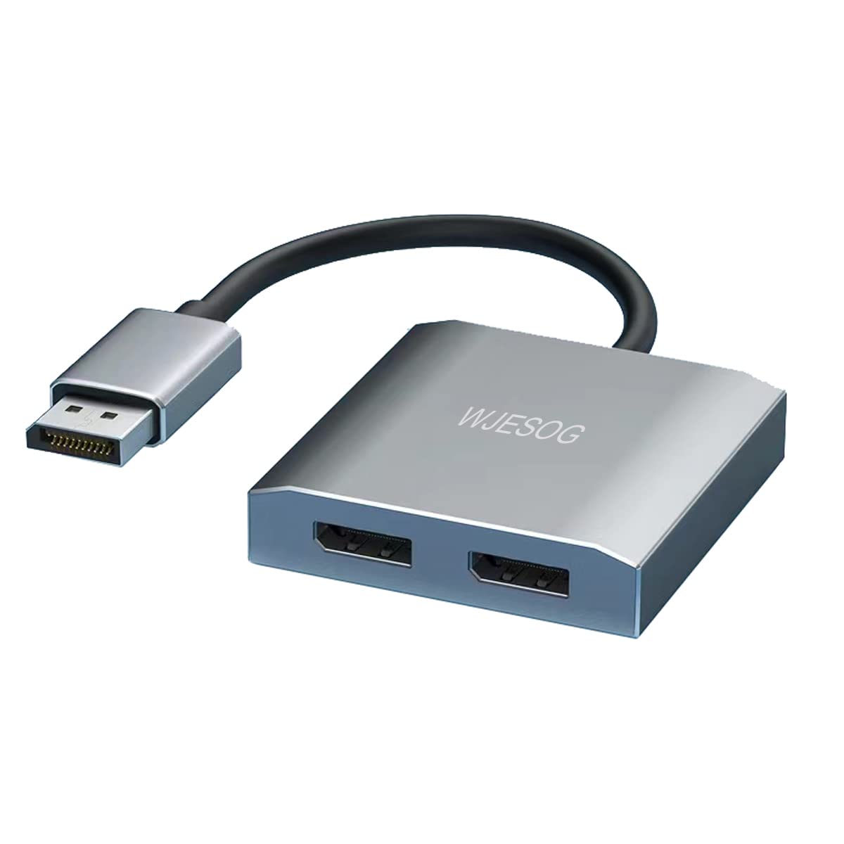 Wjesog Displayport To Dual Displayport Splitter Dual 4K@60Hz Resolution,Dp To 2 Displayport Hub Multi Stream Transport Support 4