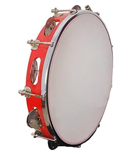 THE MUSICAL NEST Dafli Musical Instrument Tambourine Hand Percussion Fibre Daffli Bhajan, Kirtan instrument 8 INCH Tambourine Wi