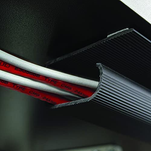 Electriduct Large J Channel Cable Raceway Self Adhesive Desk Cord Organizer And Wire Manager For Computer, Gaming And Entertainm