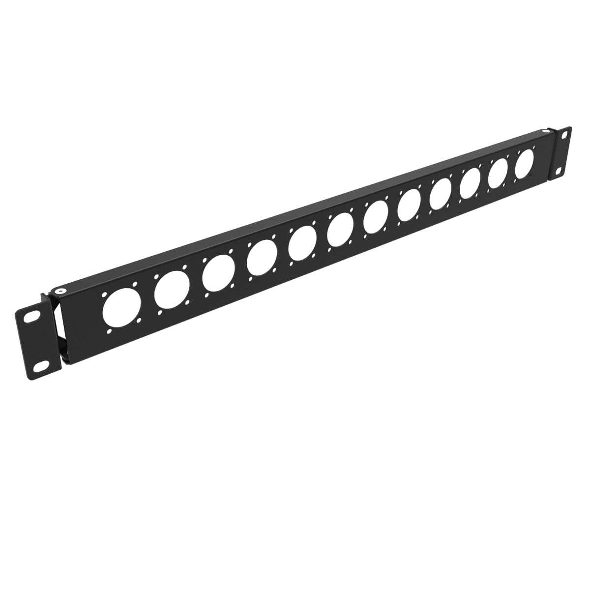 QiaoYoubang 1U Hinged D-Series 12 Connectors Punch-Out Component Panel for 19 inches Sound, AV, Computer -Equipment Racks- Patch
