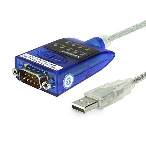 Usb To Serial Rs 232 Adapter With Led Indicators, Ftdi Chipset, Supports Windows 11/10/8.1/8/7/, Mac Os X 10.6 And Above