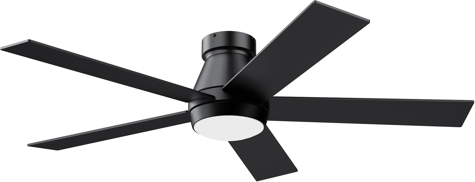 Tcl 52'' Ceiling Fan With Lights, Black Flush Mount Ceiling Fans, 5 Blades Low Profile Ceiling Fans, 6 Speeds Dc Reversible, Dim