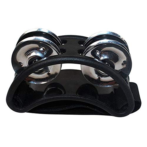 3NH Percussion Foot Tambourine with Metal Jingles, Black W9Q1