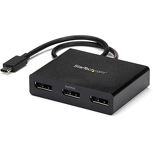 Startech.Com 3 Port Multi Monitor Adapter Usb C To 3X Displayport 1.2 Video Splitter Usb Type C To Dp Mst Hub   Dual 4K 30Hz Or 