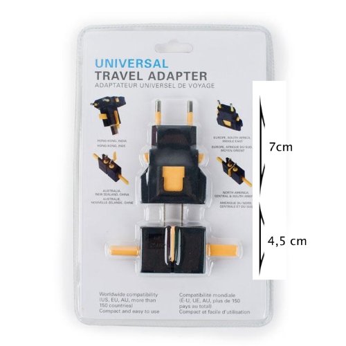Kikkerland Ul03-A Universal Travel Adapter, Black