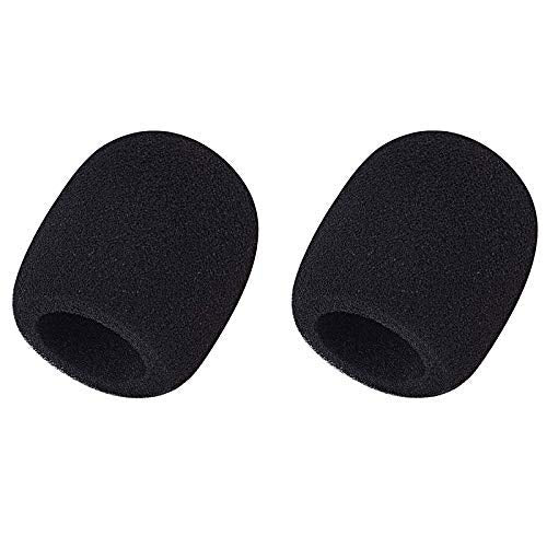Khalsa Musical 2 Pack Foam Mic Cover Handheld Microphone Windscreen (Black)