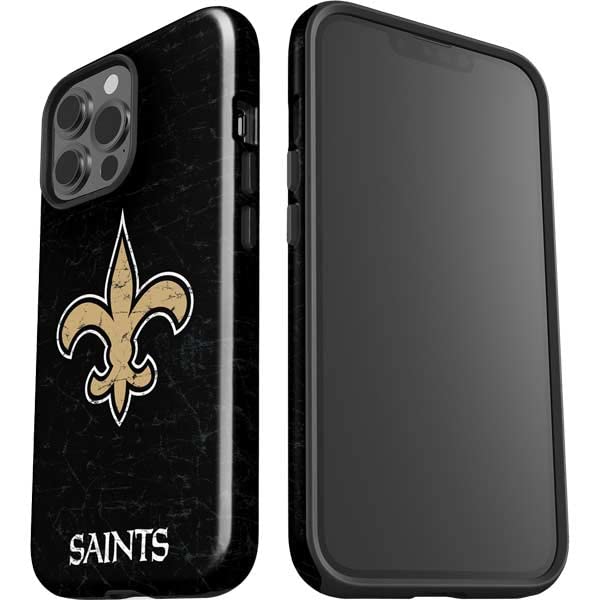 Skinit Impact Phone Case Compatible With Iphone 14 Pro Max   Officially Licensed Nfl New Orleans Saints Distressed Design