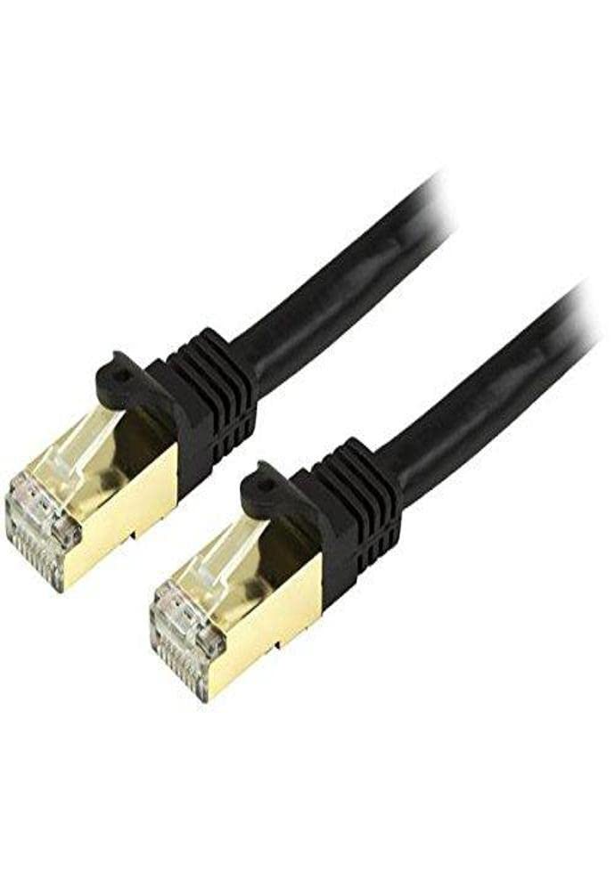 StarTech.com 8ft CAT6a Ethernet Cable   10 Gigabit Shielded Snagless RJ45 100W PoE Patch Cord   10GbE STP Network Cable w/Strain Relief   Black Fluke Tested/Wiring is UL Certified/TIA (C6ASPAT8BK)