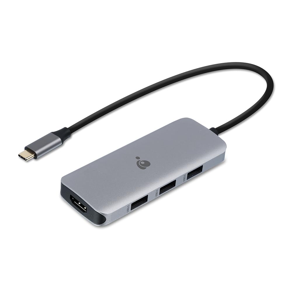 IOGEAR USB-C 6-in-1 Travel Dock 8K Single Monitor Nano Dock Pro Up to 4K in Dual Display Mode, Dual Monitors Thunderbolt 3 4 Com