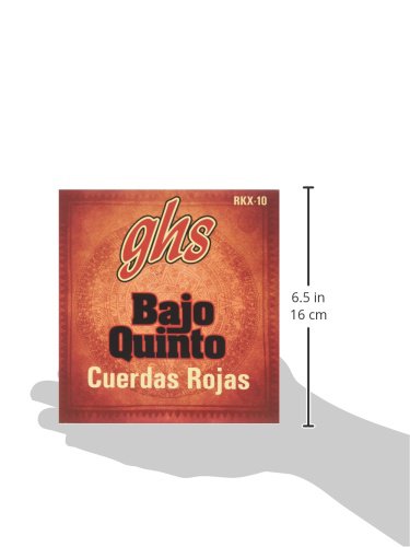 Ghs Strings Rkx 10 Red Coated Stainless Steel Bajo Quinto Strings, Loop End   Cuerdas Rojas