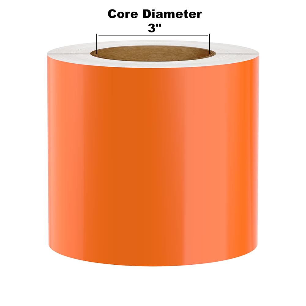 (Discontinued) Kingston Premium Vinyl Label Tape, Orange, 5 x 150 on 3 Core for DuraLabel 9000, LabelTac 9, SafetyPro 9G, VnM 8