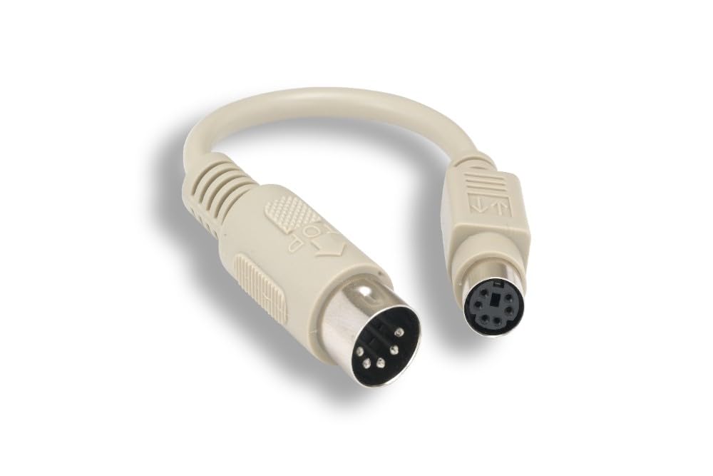 Kentek 6 Inch In Din5 At Male To Mini Din6 Ps/2 Female Keyboard Adapter Converter Cable Cord Din5 5 Pin To Mdin6 6 Pin M/F For P
