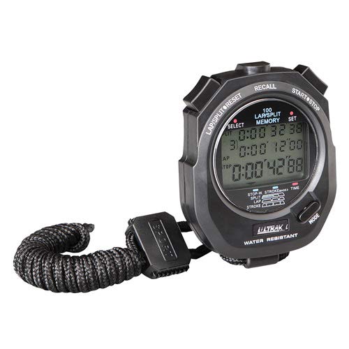 Ultrak 495 100 Lap Memory Black Professional Stopwatches Continuous Display Of Event Time New