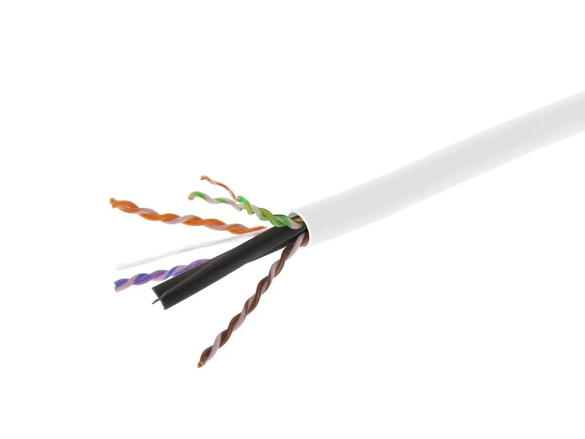 Monoprice Cat6 Plenum Bulk Cable - UL, Solid, 550MHz, UTP, CMP, 10G, 23AWG, 500 Feet, White