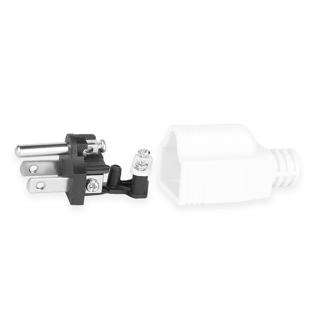 (3Pack) Nema 5 15P Male 15A 125V 3 Prong House Hold Male Rewirable Plug. 3 Prong Male Low Profile Diy Plug, White Color.