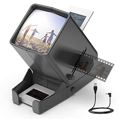 Led Lighted Illuminated Viewing For 35Mm Slide And Positive Film Negatives,3X Magnification,Usb Powered,Slide And Film Viewer,4A