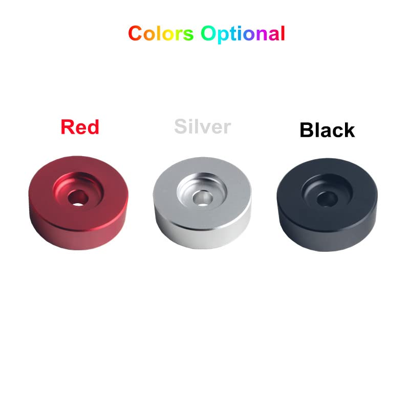 Dewhel Aluminum 45 Rpm Adapter Compatible With 7 Inch Vinyl Records Dome 45 Adapter Player Turntable Accessories (2Xred)