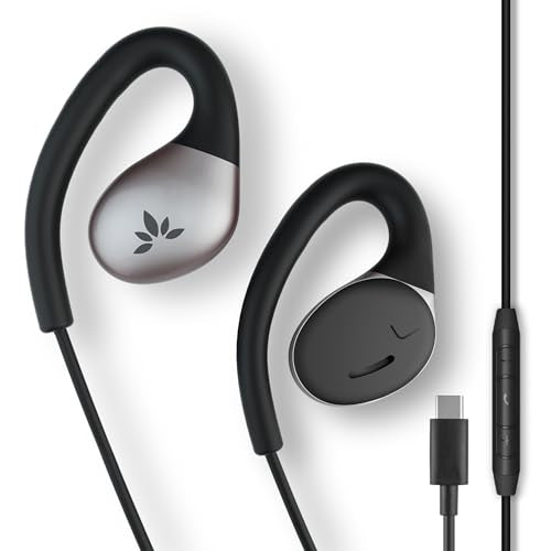 Avantree Resolve C Small   Usb C Wired Open Ear Earbuds & Microphone With In Line Controls & Over Ear Hooks, Headphones Compatib