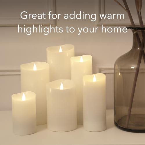 Softflame Flameless Led Candles With Remote Control, 3''X 5.1''Flickering 3D Moving Flame Battery Operated Candles In Real Wax S