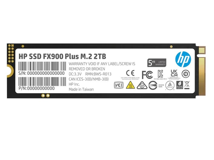 Hp Fx900 Pro 2Tb M.2 Nvme Ssd 2280 Gen4 X4, Up To 7400 Mb/S, 3D Nand Flash, Dram Cache, High-Performance Storage Solution For Ga