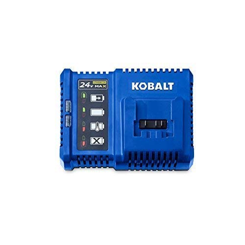 Kobalt 24-Volt Max Battery Charger, Model KRC 2490-03, Blue, Durable Plastic Design
