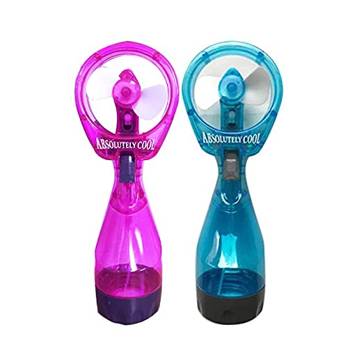 P&F Water Mist Spray Bottle Fan Portable Handheld Mister   Battery Operated (Purple & Teal)
