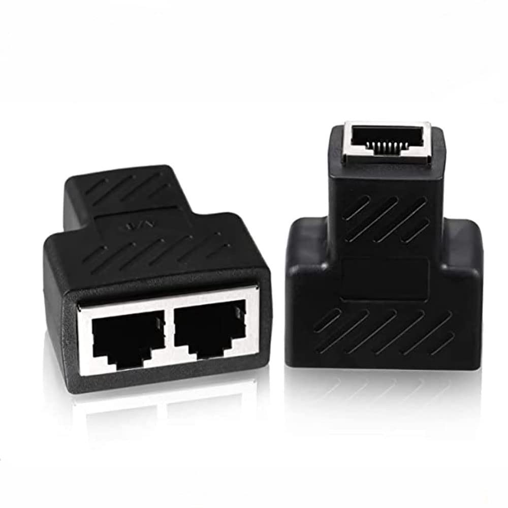 Aoiutrn Rj45 Network Splitter Adapter, Rj45 1 To 2 Port Dual Female Socket Ethernet Connector 8P8C Extender Plug Lan Network Cable For Cat5, Cat5E, Cat6, Cat7