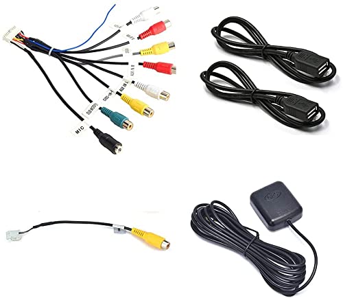 For Android Car Radio Stereo Power Cable Rca Video Audio Cam In Adapter Usb Cables Gps Antenna Aftermarket Android Radio Accesso