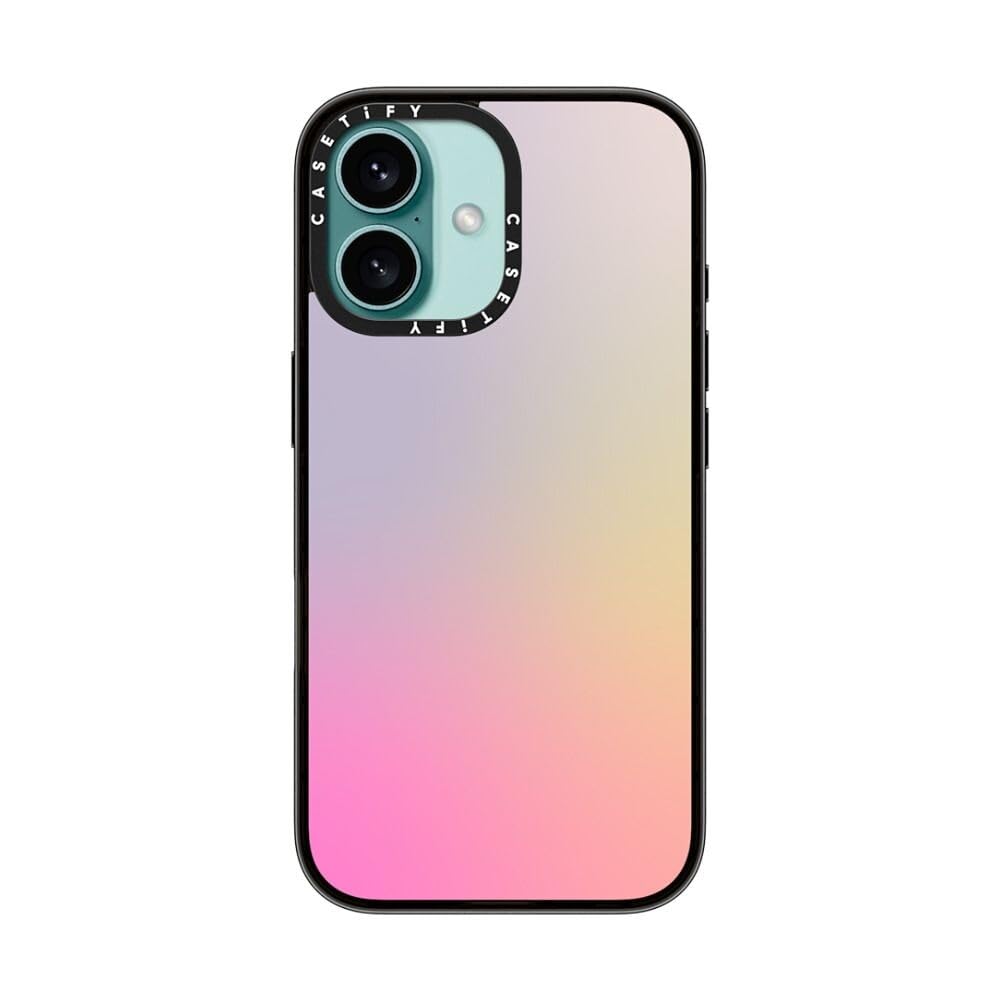 Casetify Compact Case For Iphone 16 [Lightweight / 4 Ft. 2X Military Grade Drop Protection/Slim]   Pastel Gradient   Clear Black