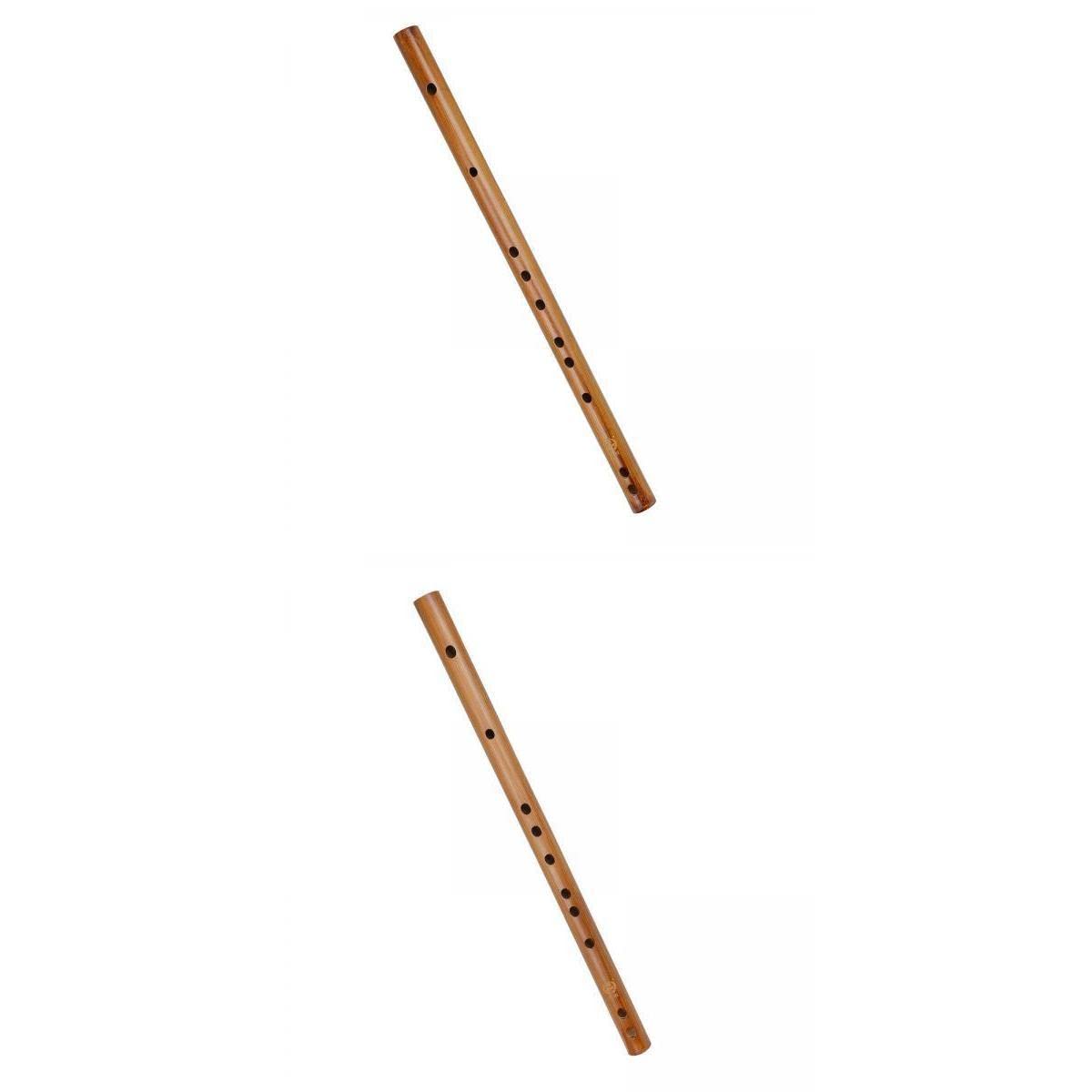 Heavenglow 2Pcs Traditional Wooden Flute Great Sound Woodwind Musical Instrument Gift|1 Piece Bamboo Flute (Key C)|Flutes