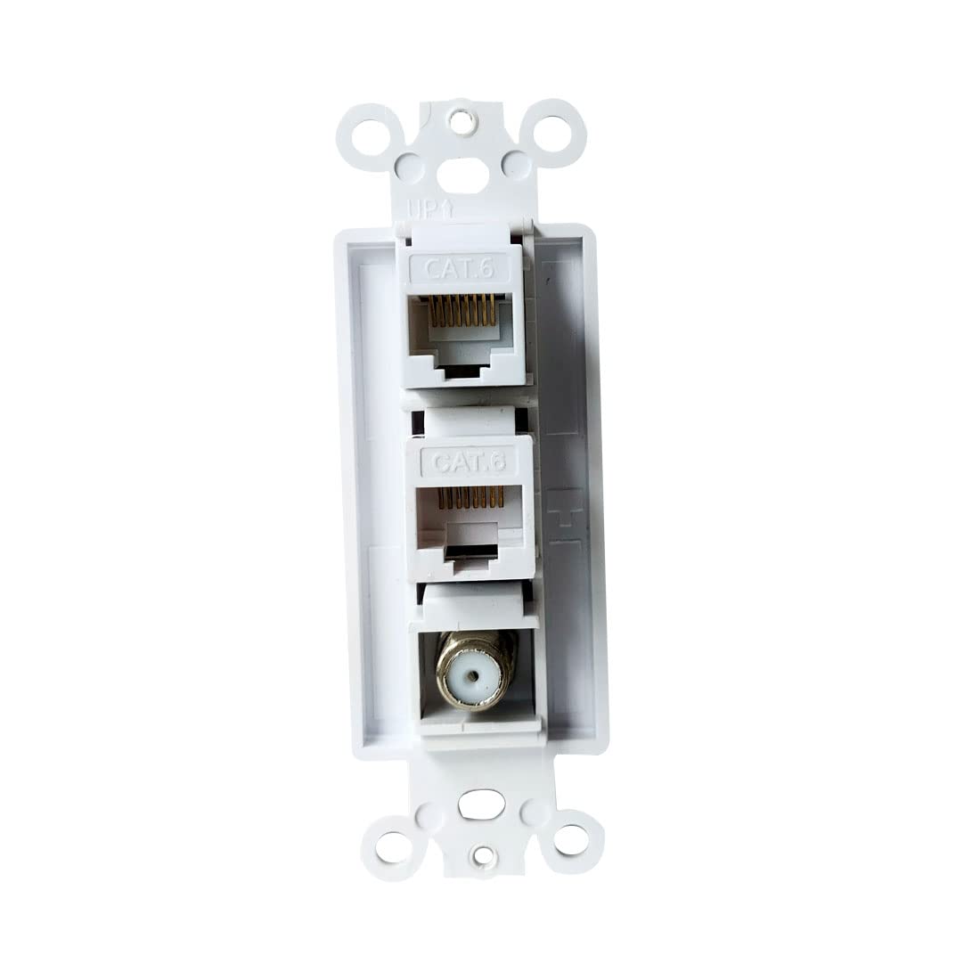 BUPLDET Ethernet Coax Decora Wall Plate Insert Dual CAT6 RJ45 Single C ...