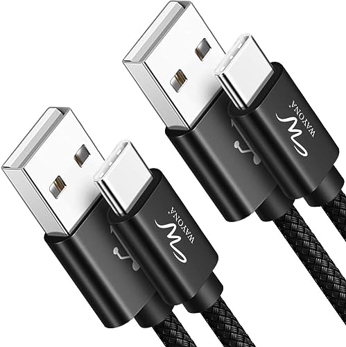 Wayona Usb Type C (2Pack) Nylon Braided Long 6Ft/2Meter Fast Charging Cable For Iphone 15, 15 Pro, 15 Pro Max, 15 Plus, S24, S23