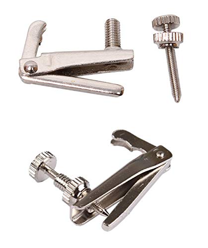 Jiayouy 4Pcs Violin Fine Tuners 3/4 4/4 String Adjuster Fine Tuner Violin Parts Silver