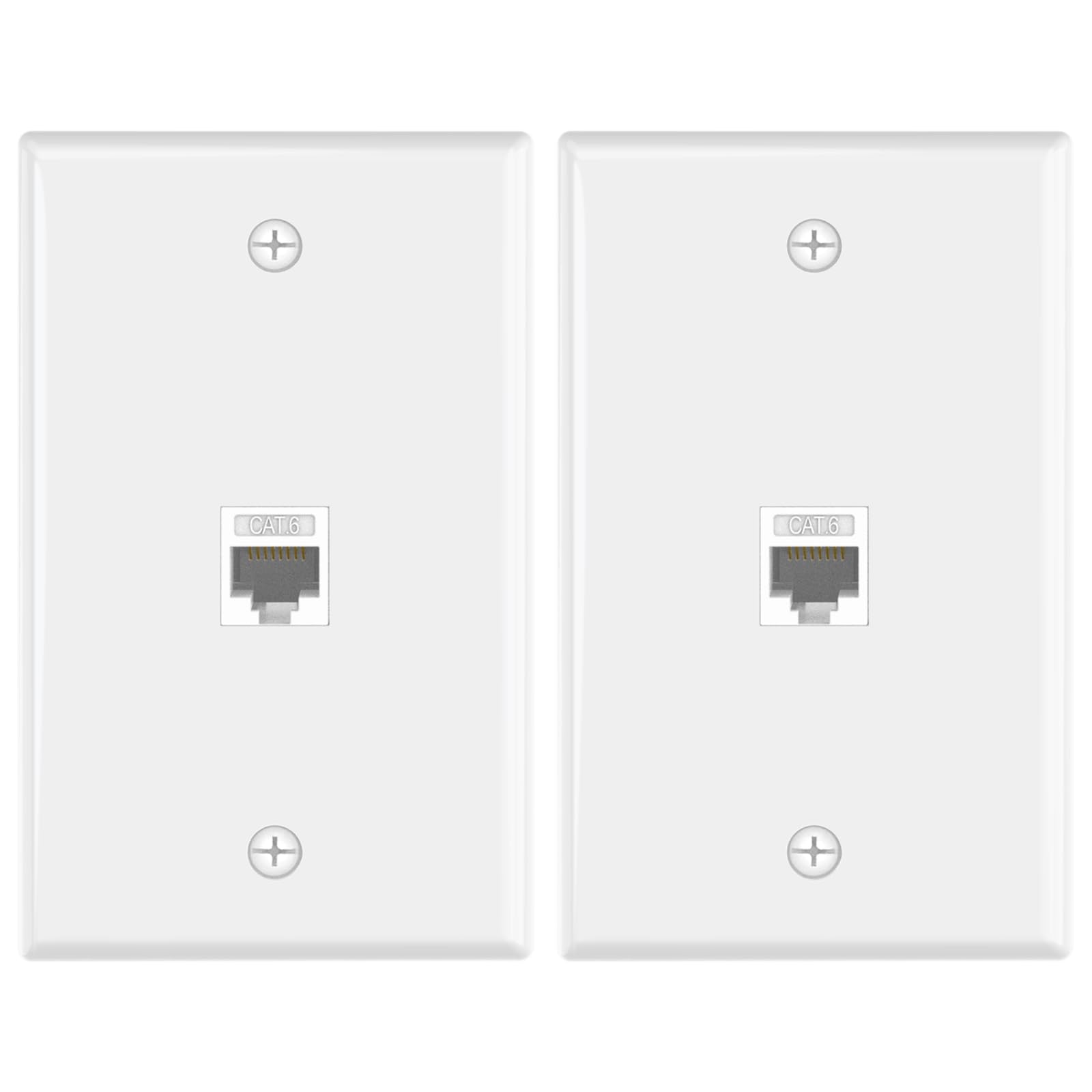 Vce Ethernet Wall Plate (Ul Listed), 1 Port Cat6 Female To Female Wall Jack, Keystone Wall Plate With Rj45 Keystone Inline Coupl