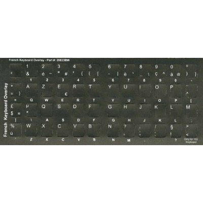 Azerty Non Transparent Opaque French Keyboard Stickers   French Overlays Labels All Standard Keyboards (European Franch)