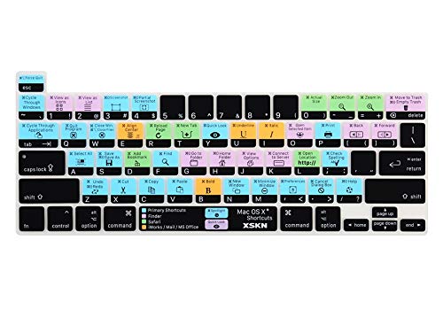 Xskn Mac Os X Silicone Shortcuts Us Version Keyboard Cover Skin For (2019 Released) New Macbook Pro 16'' A2141 And New Macbook P