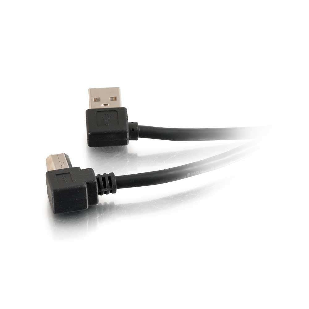 C2G Legrand Usb Cable, Usb A To B Cable, Black Right Angle Usb Cable, 2 Meters (6.56 Feet) C2G Usb Cable, 1 Count, C2G 28110