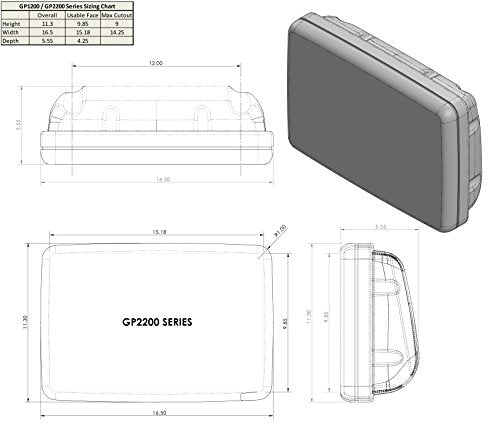 Navpod Gp2205 Sailpod Pre-Cut For Raymarine Es127/Es128 & Axiom Pro 12 For 12'' Wide Guard,WBEEAB0159OCEGO