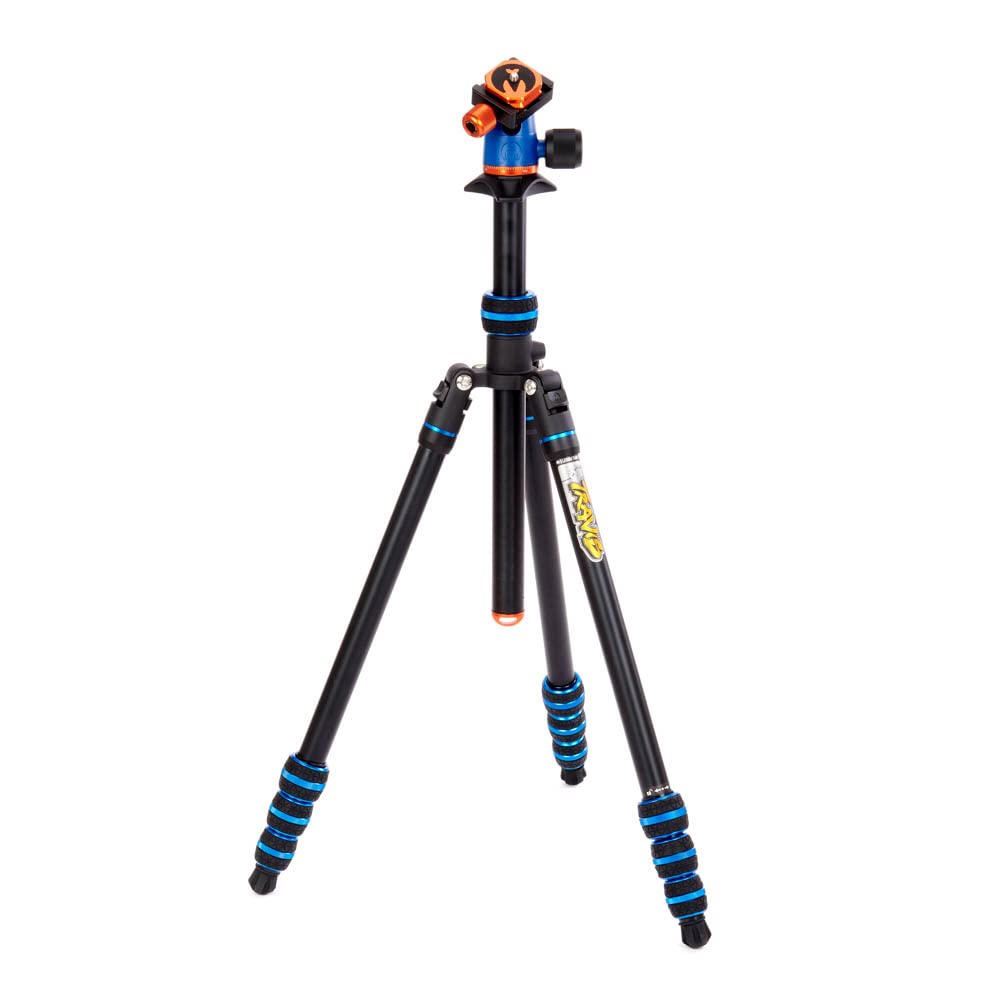 3 Legged Thing Punks Travis 2.0 Magnesium Alloy General Use Tripod   Adjustable, Multi Use Camera Tripod With Three Detachable Legs   Blue/Black (Travisblue2.0)
