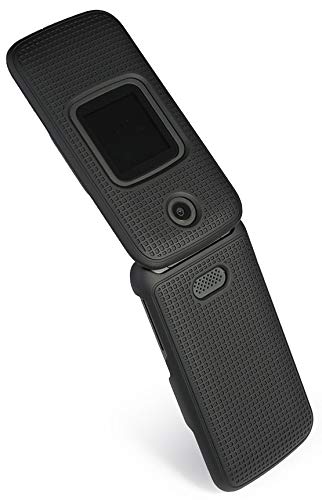 Nakedcellphone Case For Alcatel Smartflip/Go Flip 3, [Black] Protective Snap On Cover [Grid Texture] For Alcatel Go Flip 3, Alca