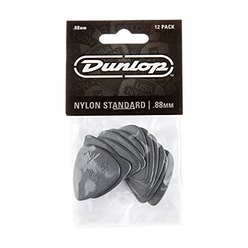 Jim Dunlop 44P.88 Nylon Standard, Dark Gray, .88Mm, 12/Player'S Pack, Small