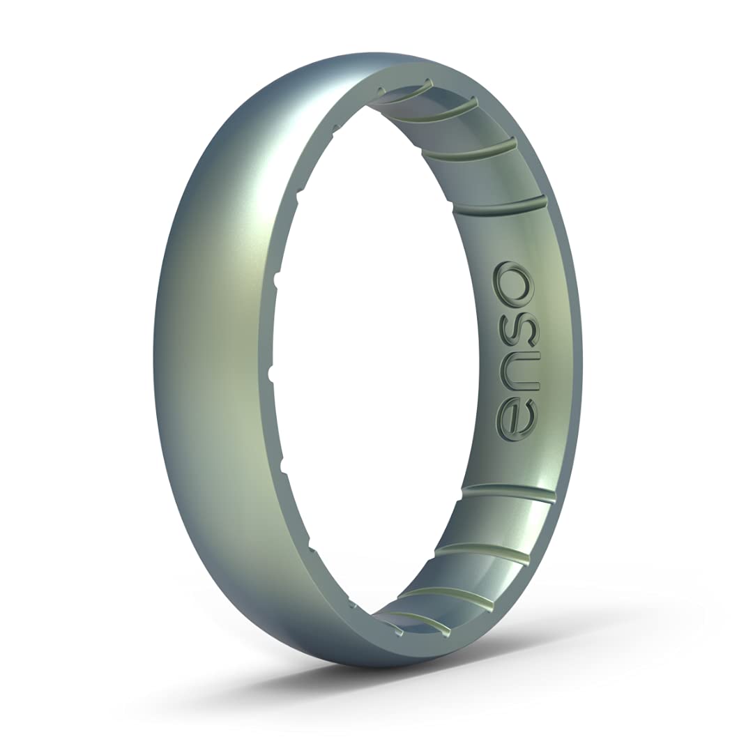Enso Rings Thin Elements Silicone Ring   Stackable Wedding Engagement Band   43Mm Wide, 175Mm Thick (Volcanic Ash, 6)