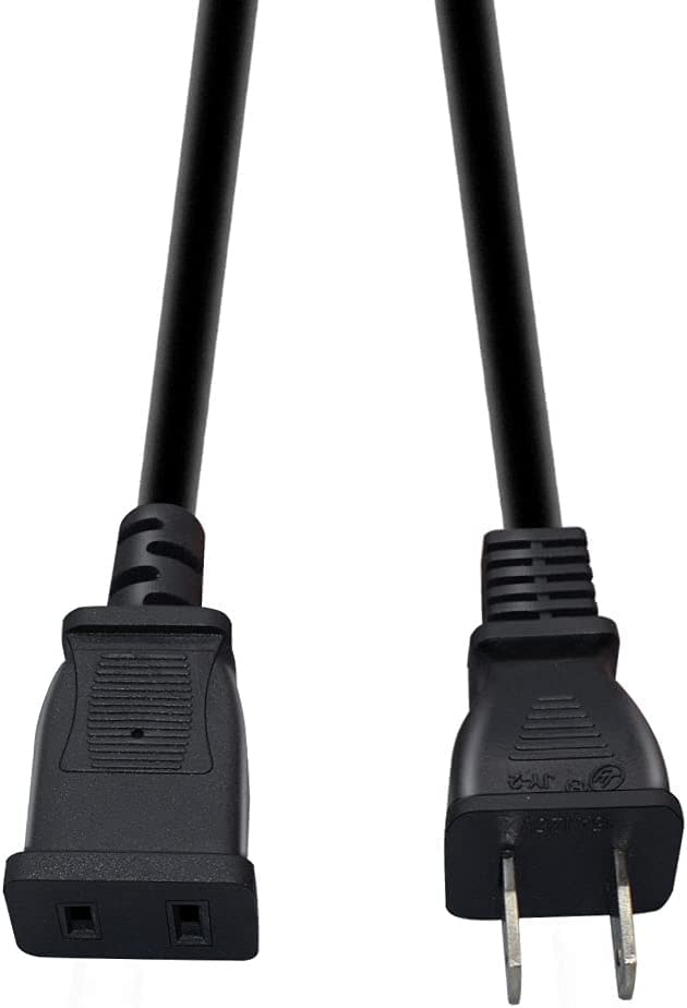 Toptekits (16.4Ft/5M) Usa Outlet Saver Power Extension Cord Cable 125V 10A 2 Prong 2 Outlets For Nema 5 15P To Nema 5 15R,Nice E